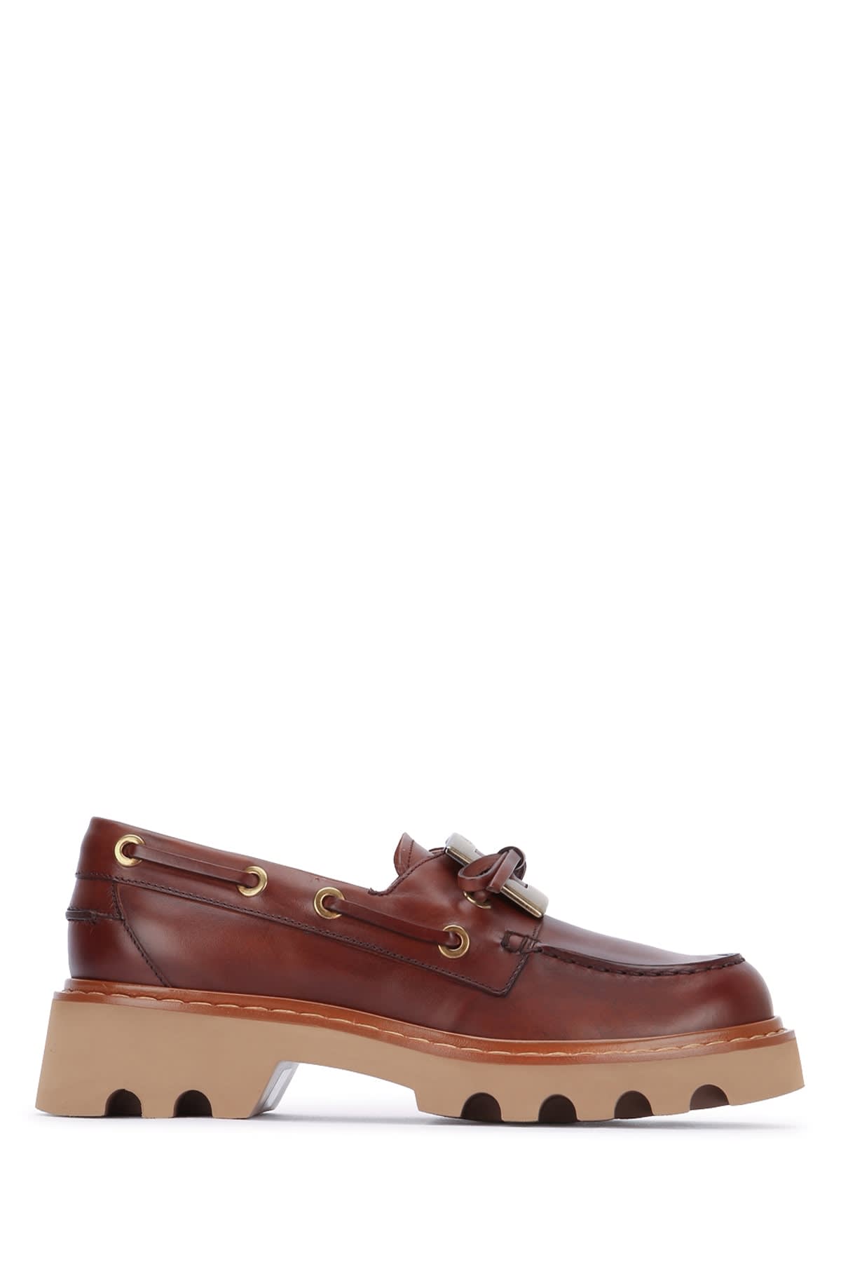 Roger Vivier Viv Rangers Metal Boat Loafer 20 In Brown