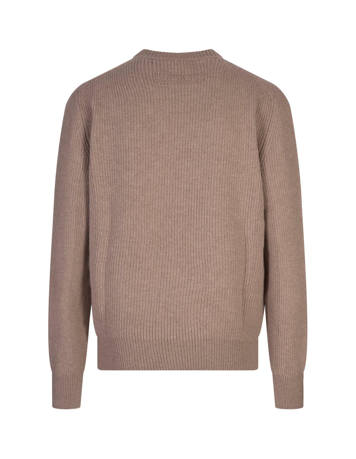 Shop Zegna Long Sleeved Crewneck Knitted Jumper