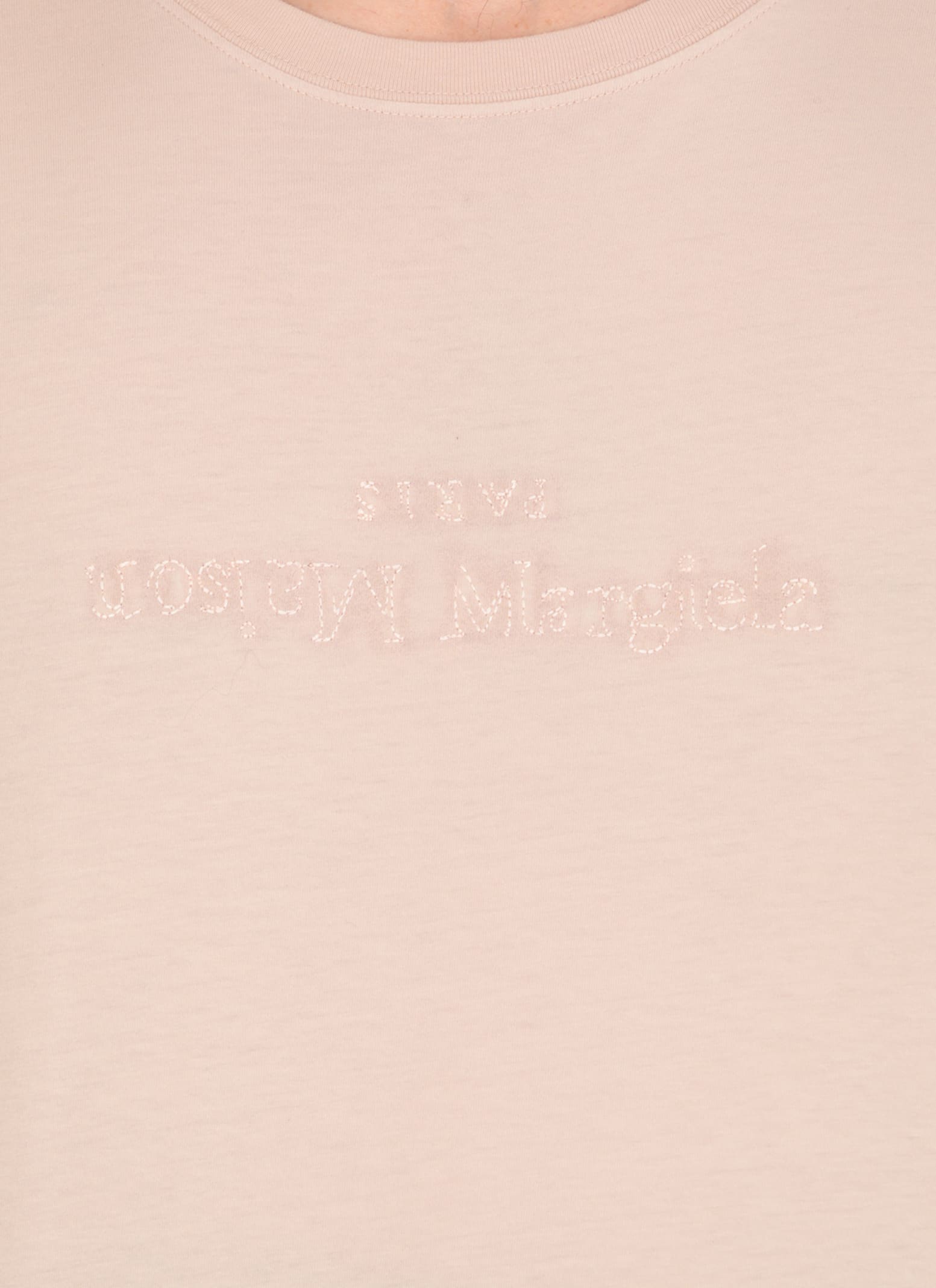 Shop Maison Margiela T-shirt With Logo In Pink