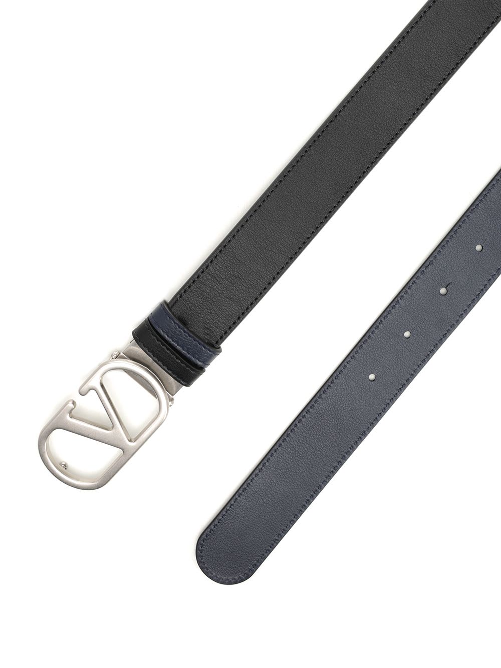 Valentino Vlogo Reversible Belt For Formal And Casual Occasions In Black