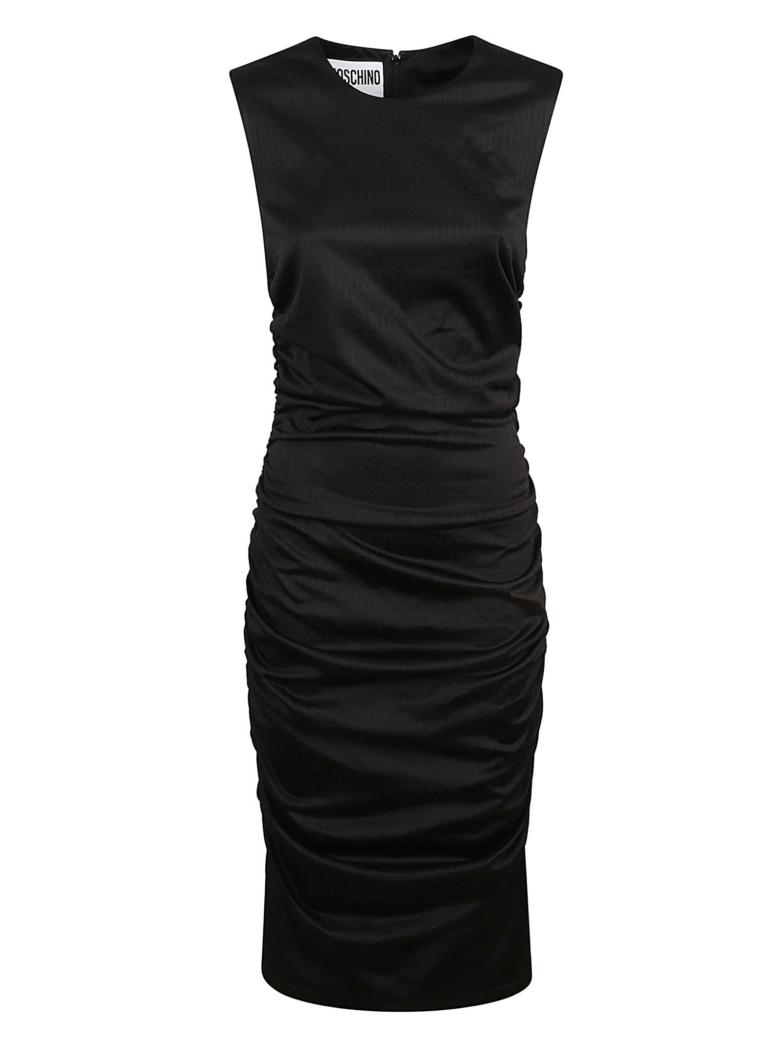Shop Moschino Sleeveless Fitted Dress In Black