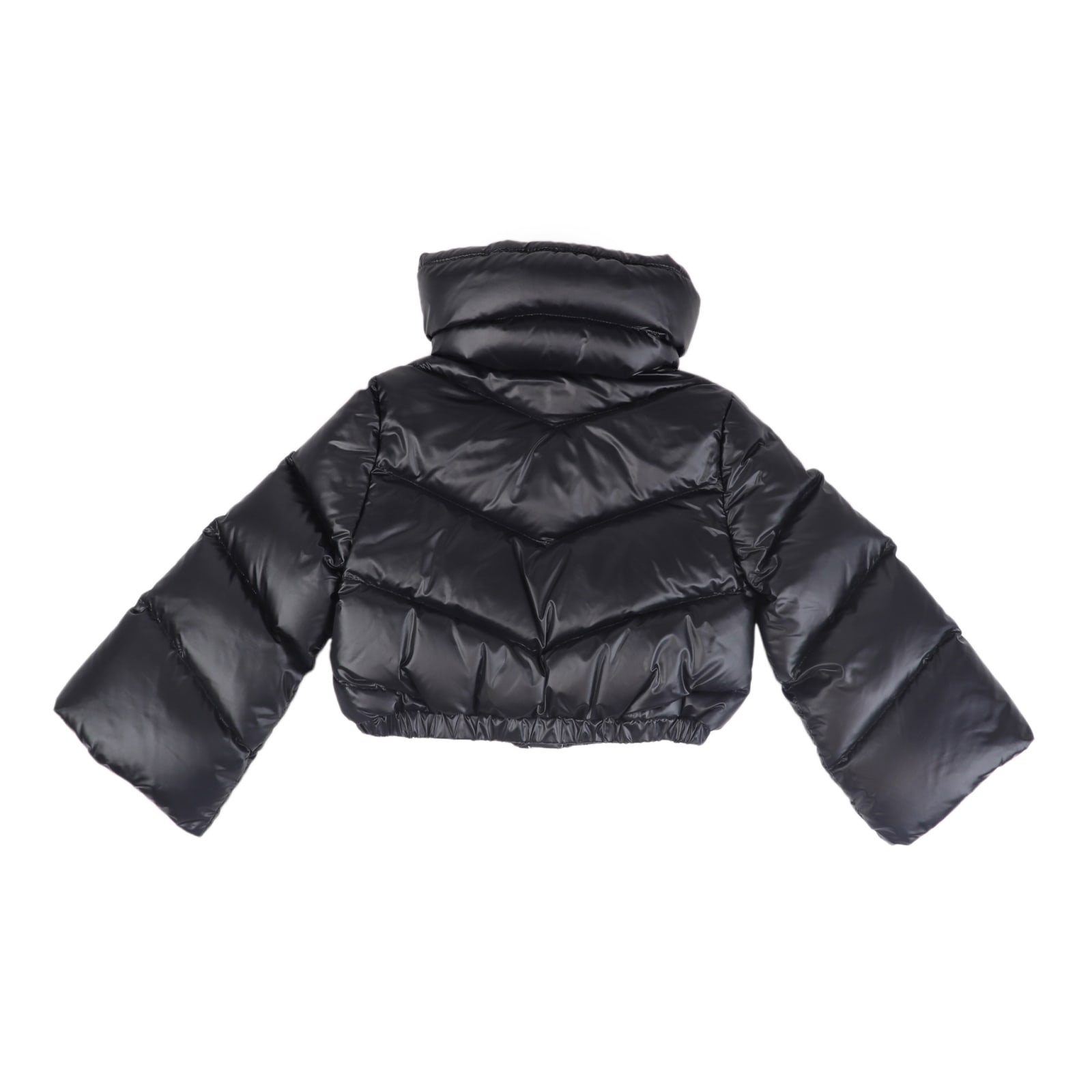 Simonetta Cropped Nylon Down Jacket In Black