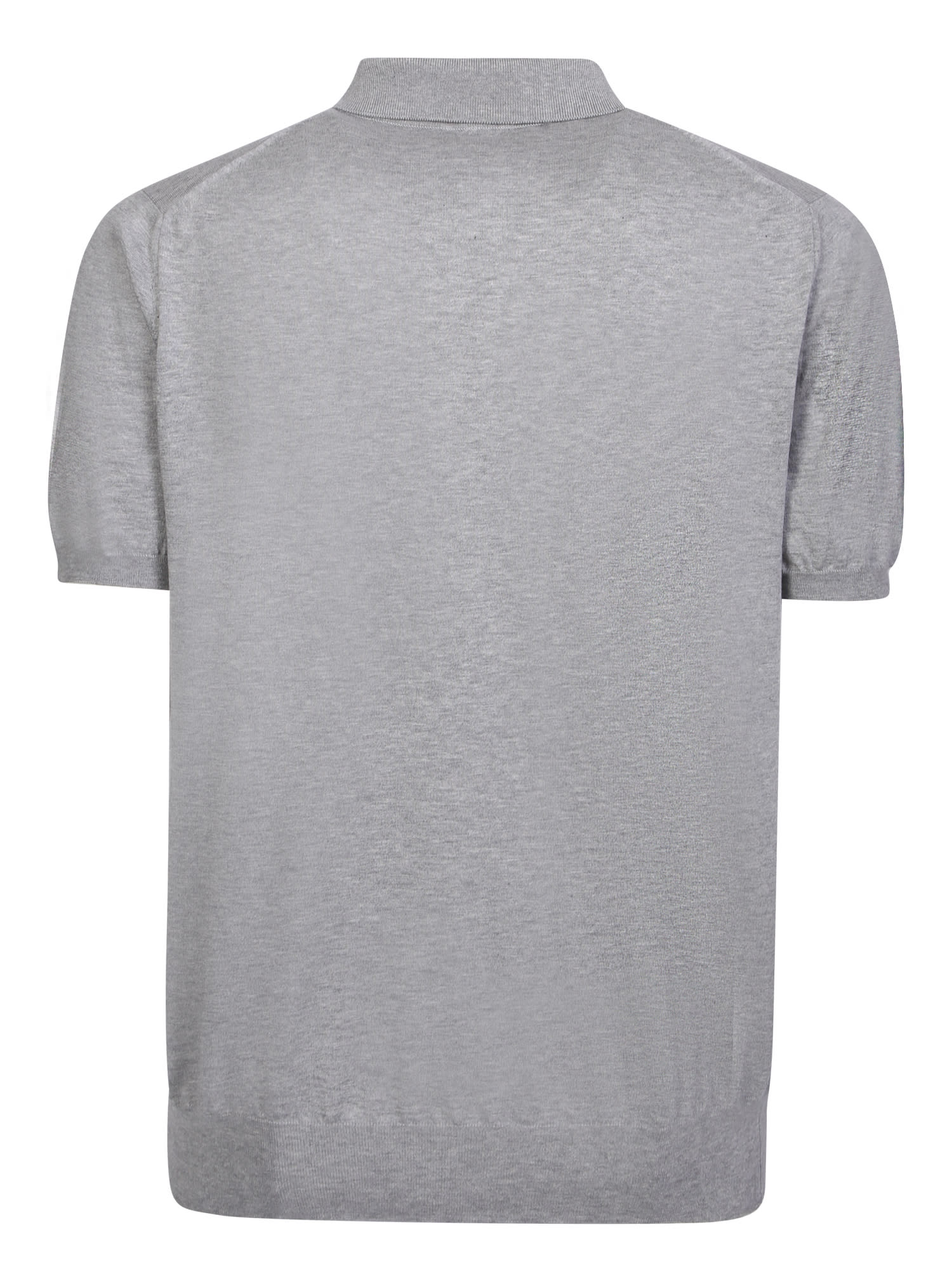 Shop Kiton Zip-up Grey Polo Shirt