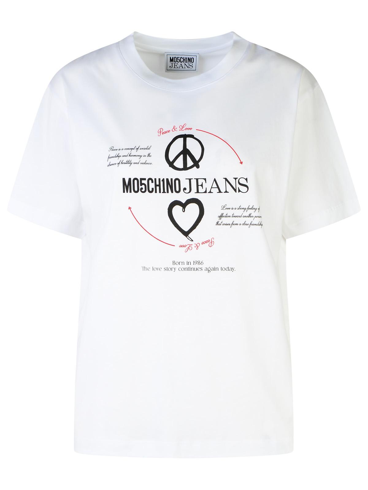 M05ch1n0 Jeans White Cotton T-shirt