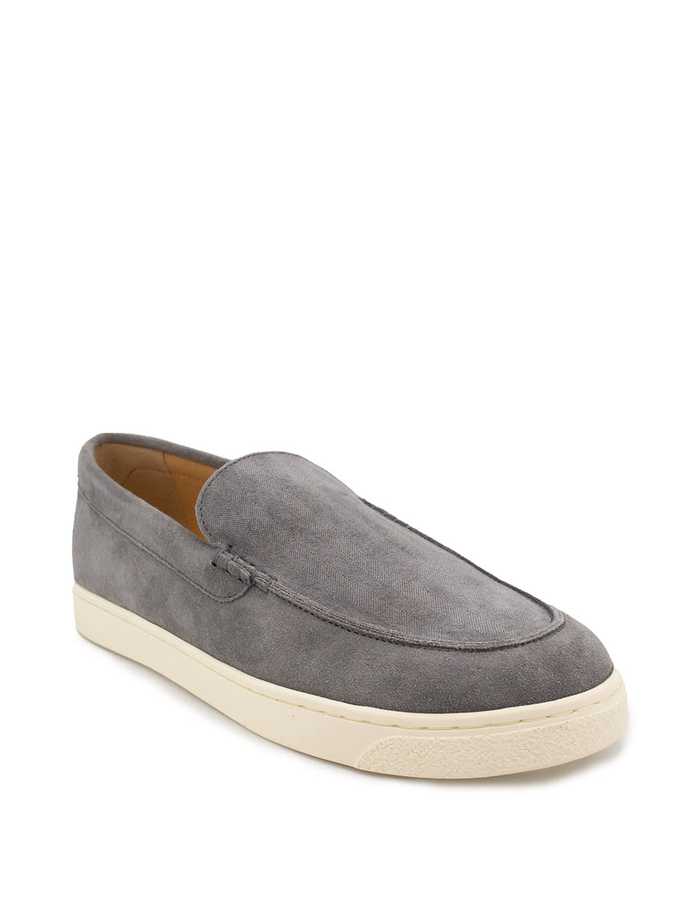 Brunello Cucinelli Round Toe Slip-on Loafers In Fumo