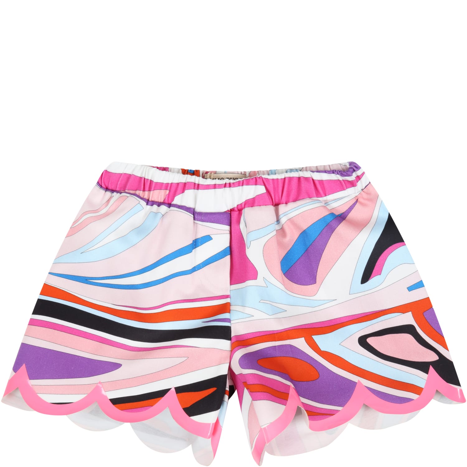Emilio Pucci Multicolor Shorts For Baby Girl With Logo