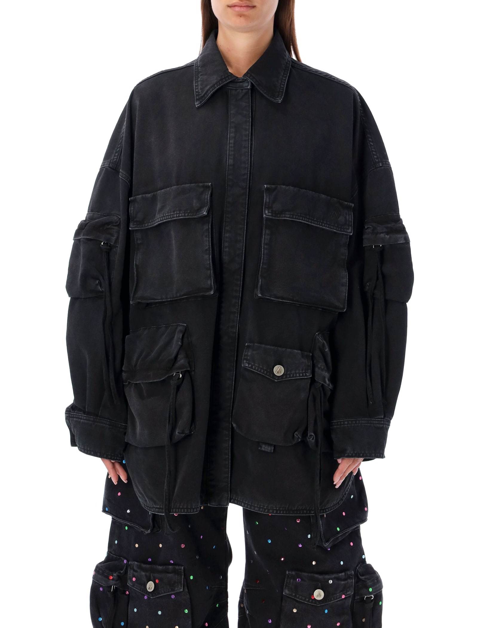 Shop Attico Fern Coat In Black