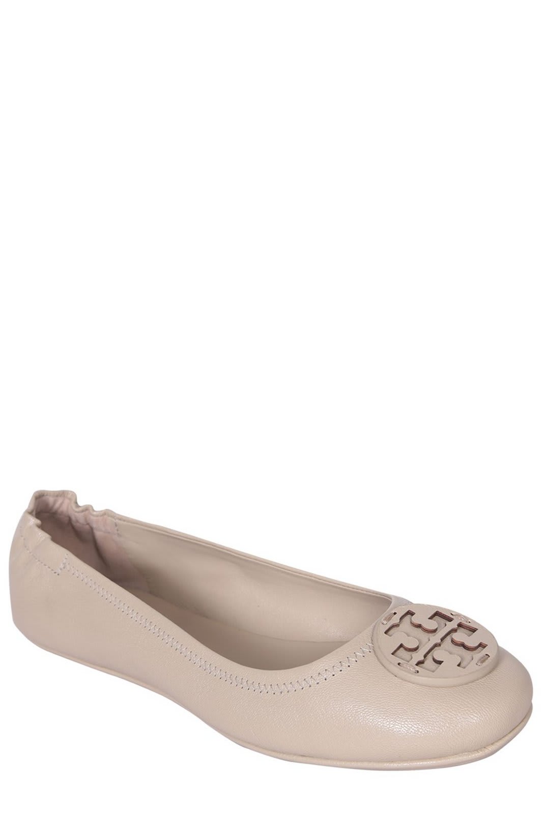 Shop Tory Burch Minnie Travel Ballet Flats In Beige