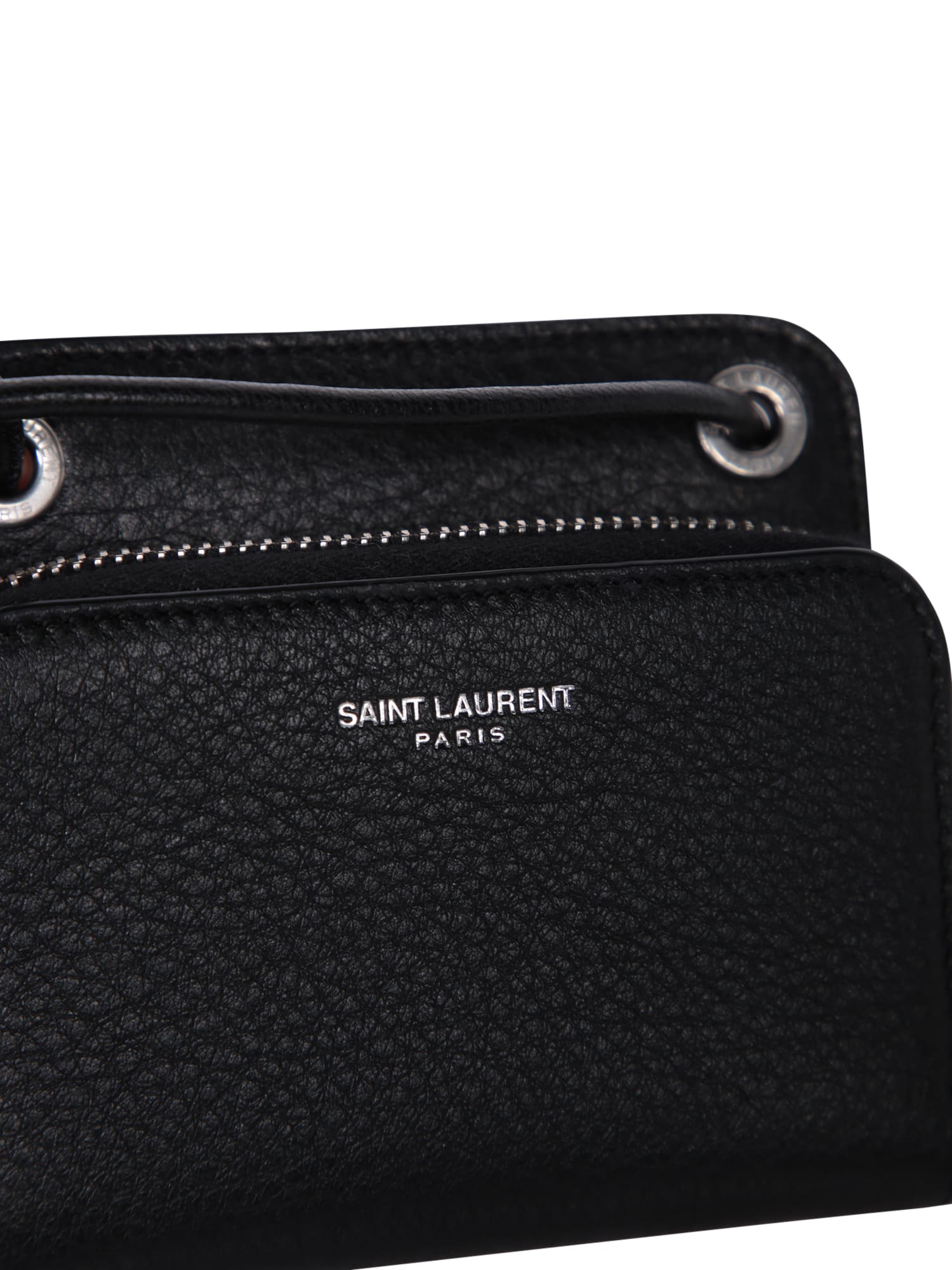 Shop Saint Laurent Black Neck Wallet