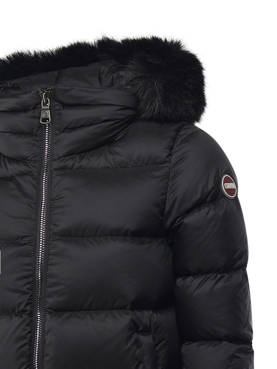 Colmar Down Jacket Detachable Faux Fur Hood In Black