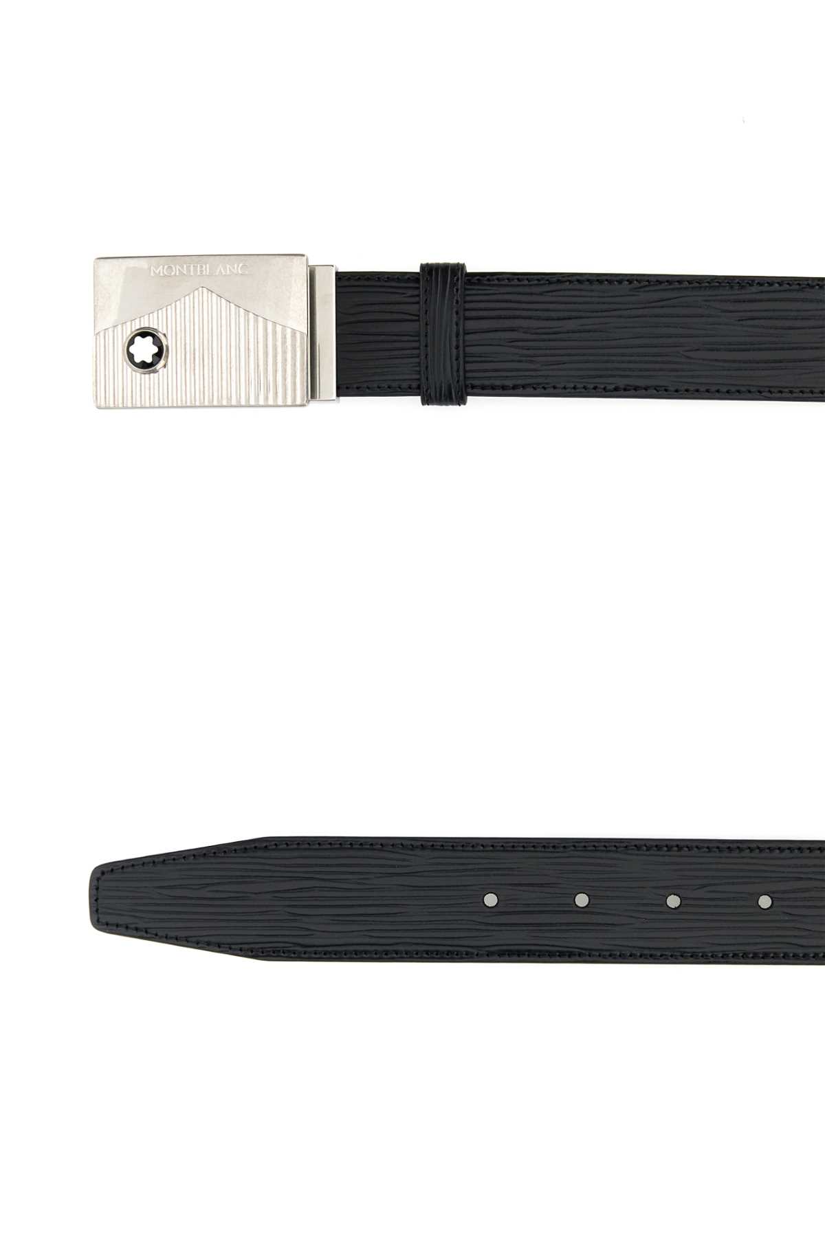 Shop Montblanc Black Leather Reversible Belt In 000