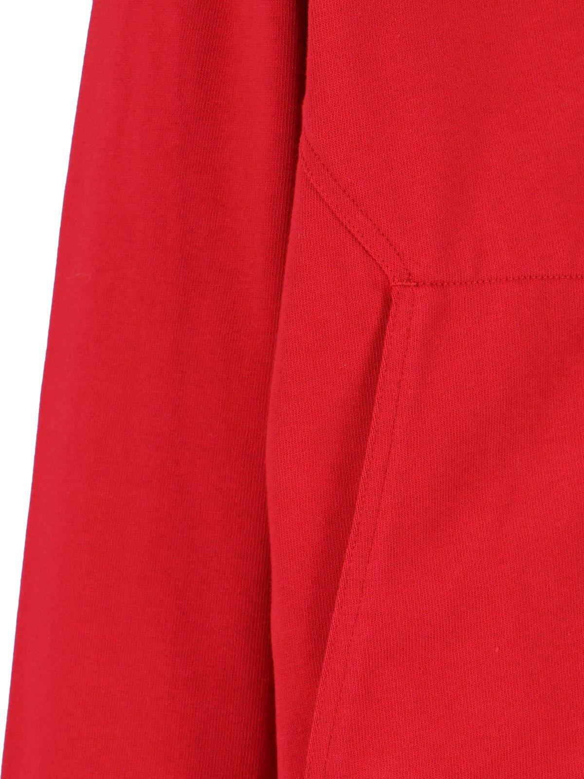 Shop Rick Owens Zip-up Drawstring Hoodie In Red