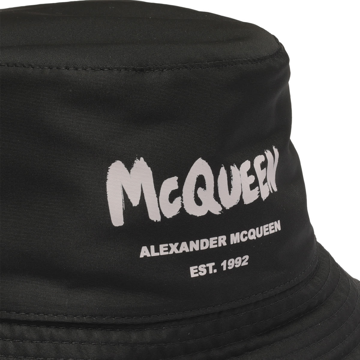Shop Alexander Mcqueen Graffiti Logo Bucket Hat In Black