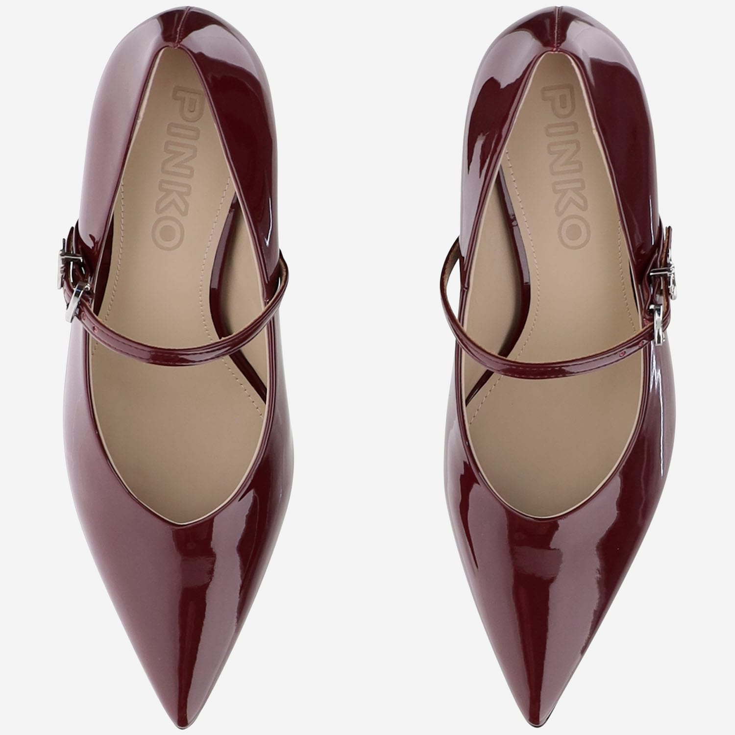 Pinko 80mm Patent Leather Ankle-strap Pumps In Red