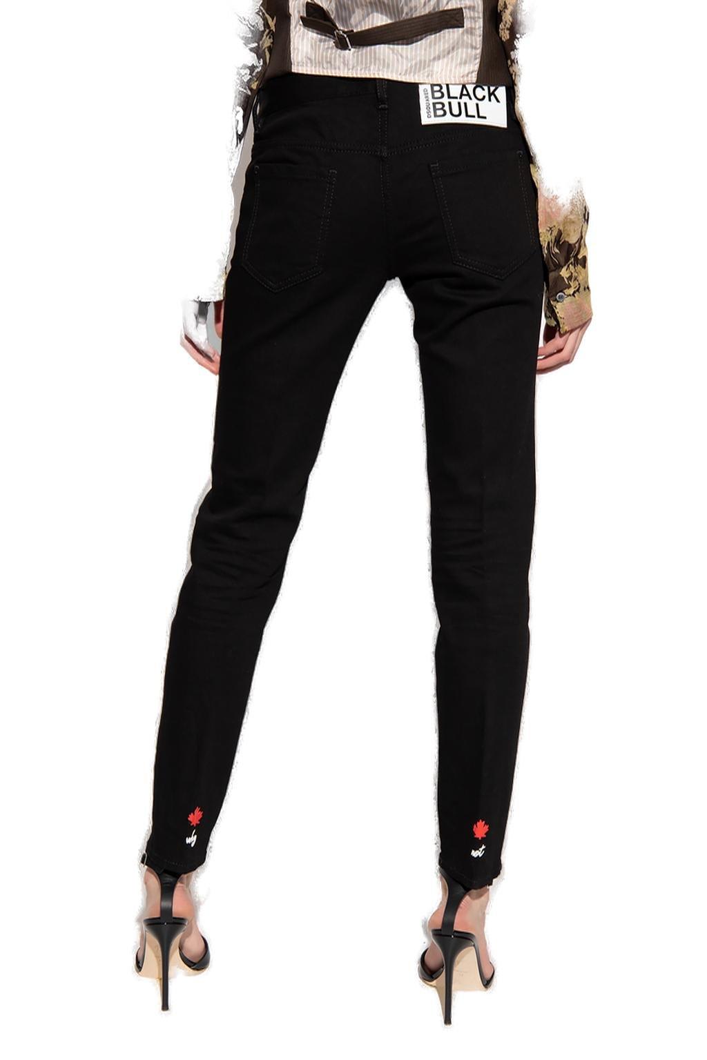 Shop Dsquared2 Jennifer Tapered Jeans In Black