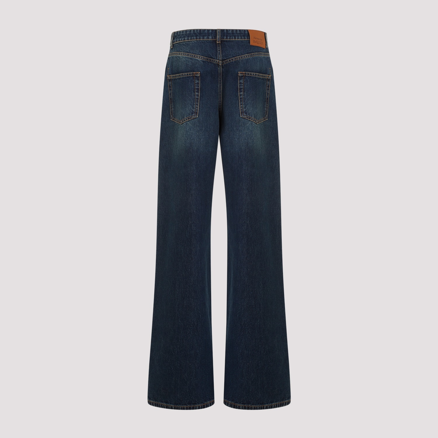 Shop Alexander Mcqueen Cotton Jeans In Dark Stonewash