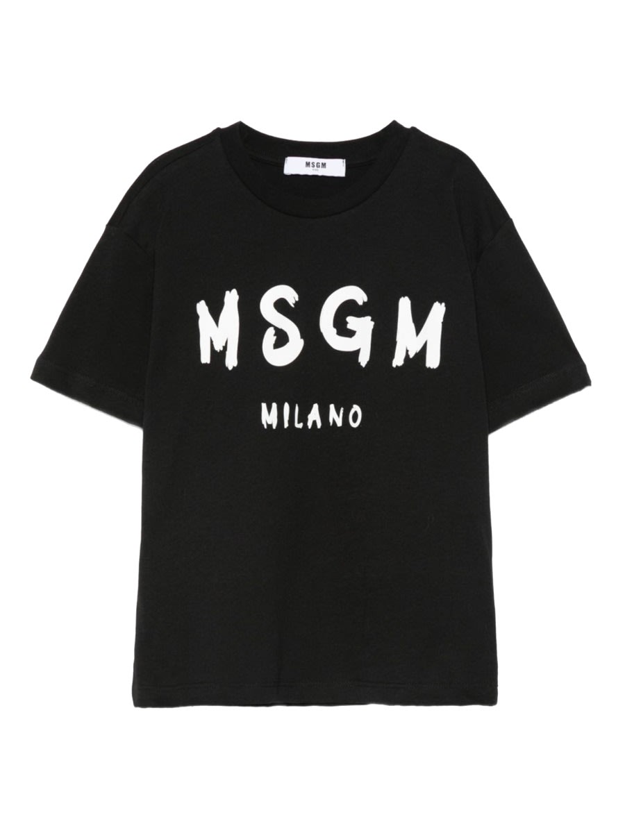 Msgm T-shirt With Logo In Black