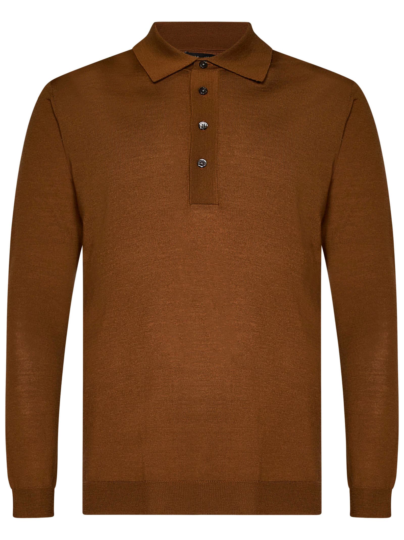 Shop Low Brand Polo Shirt In Brown