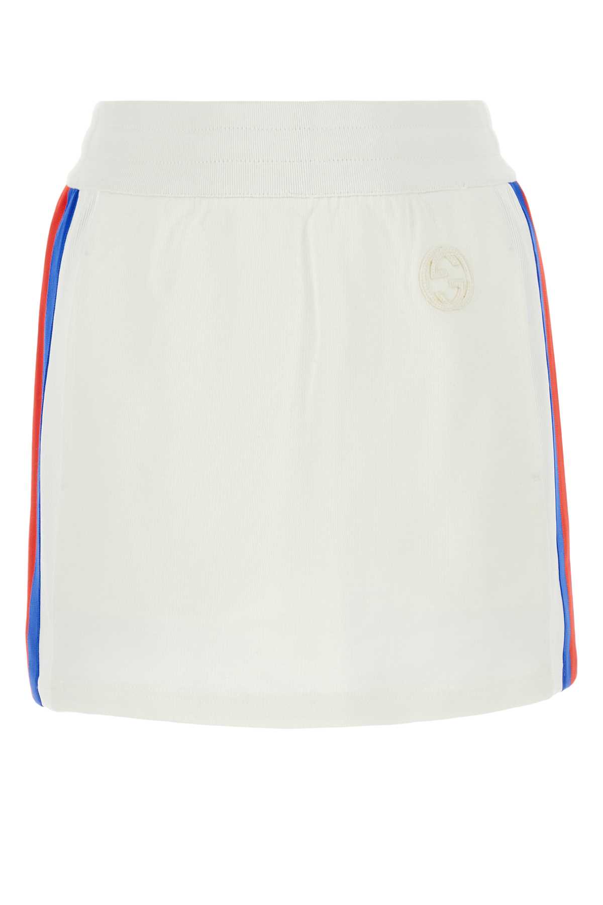 White Jersey Mini Skirt