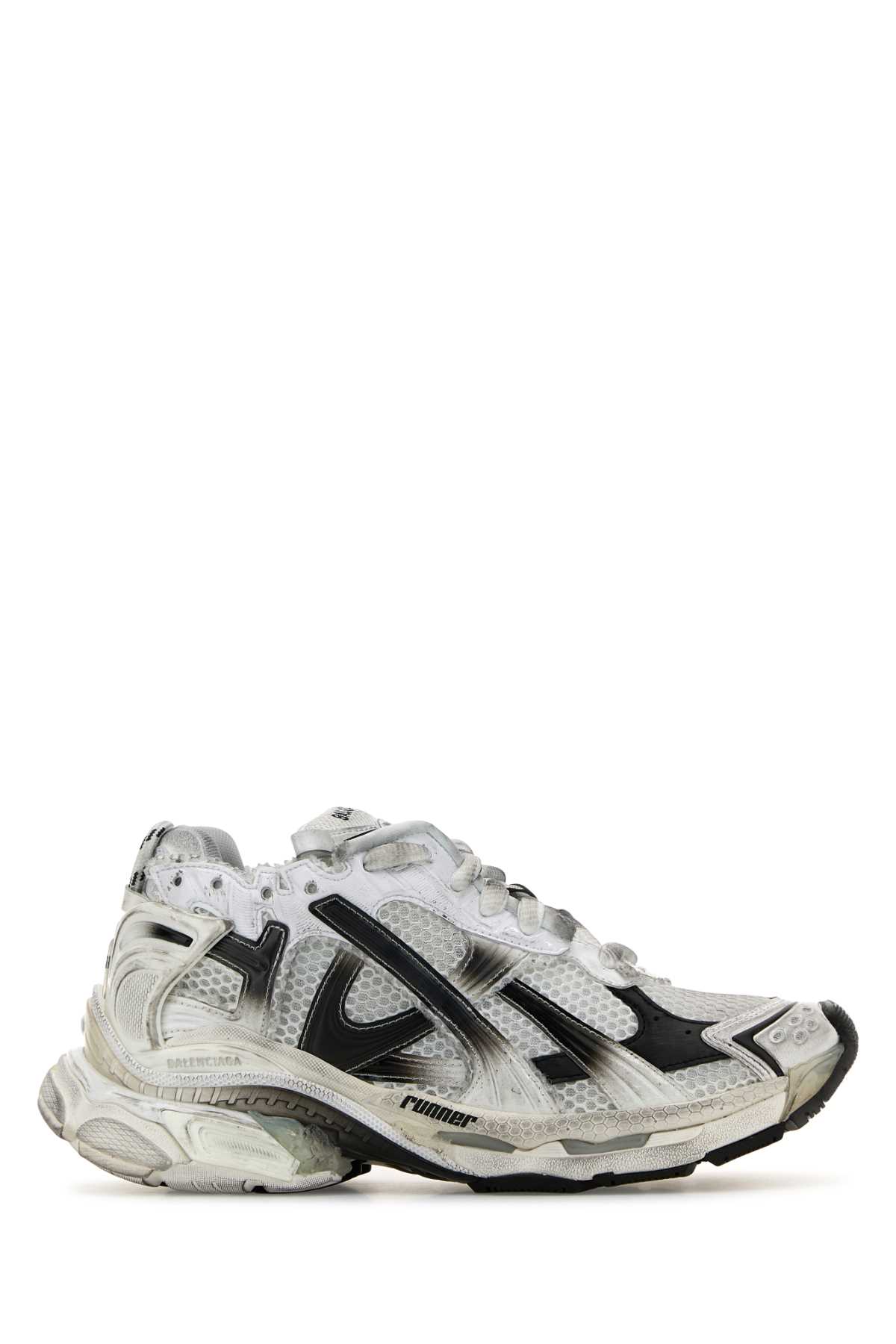 Shop Balenciaga Multicolor Runner Sneakers In Whiteblack