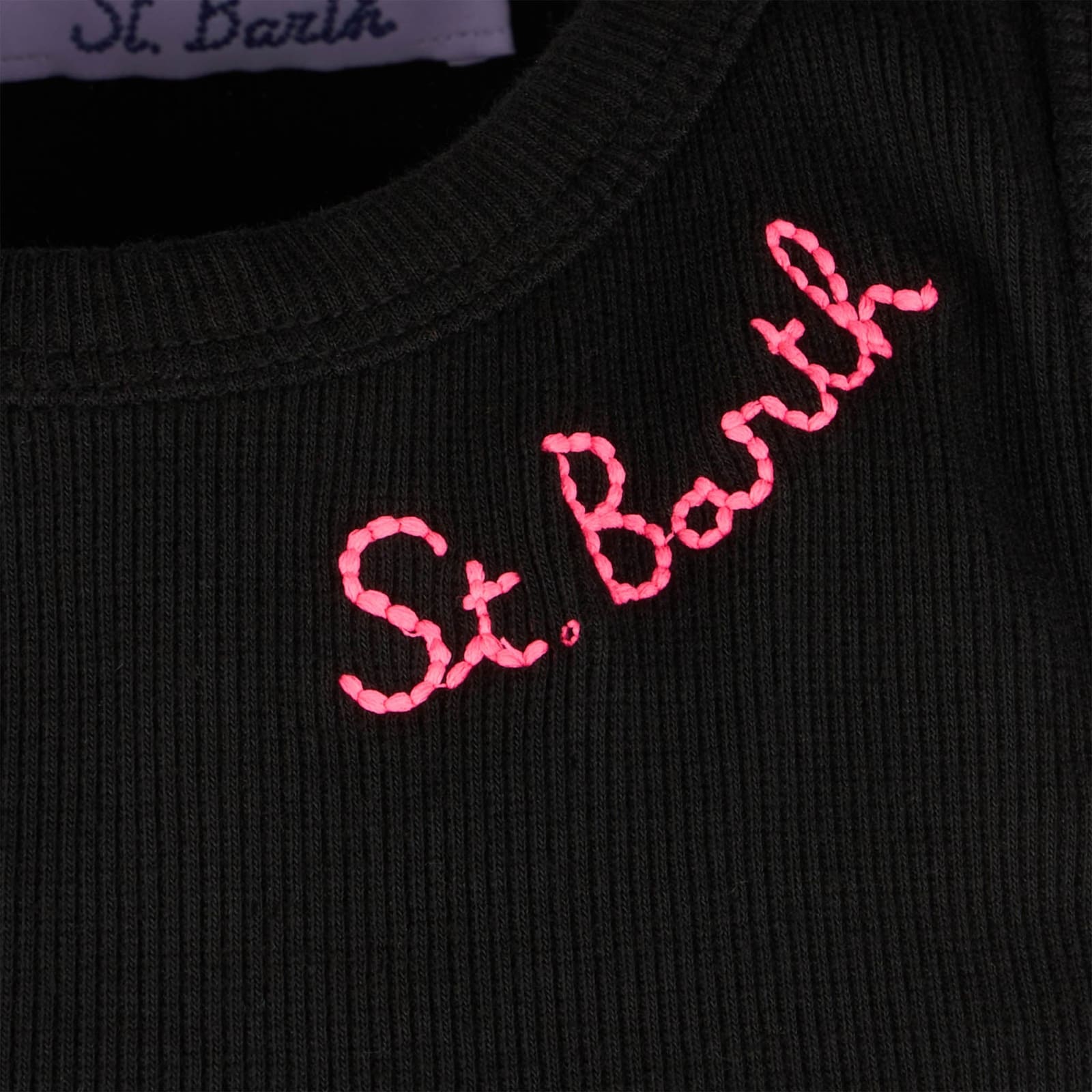 Mc2 Saint Barth Woman Tank Top Black Size L Cotton In Black