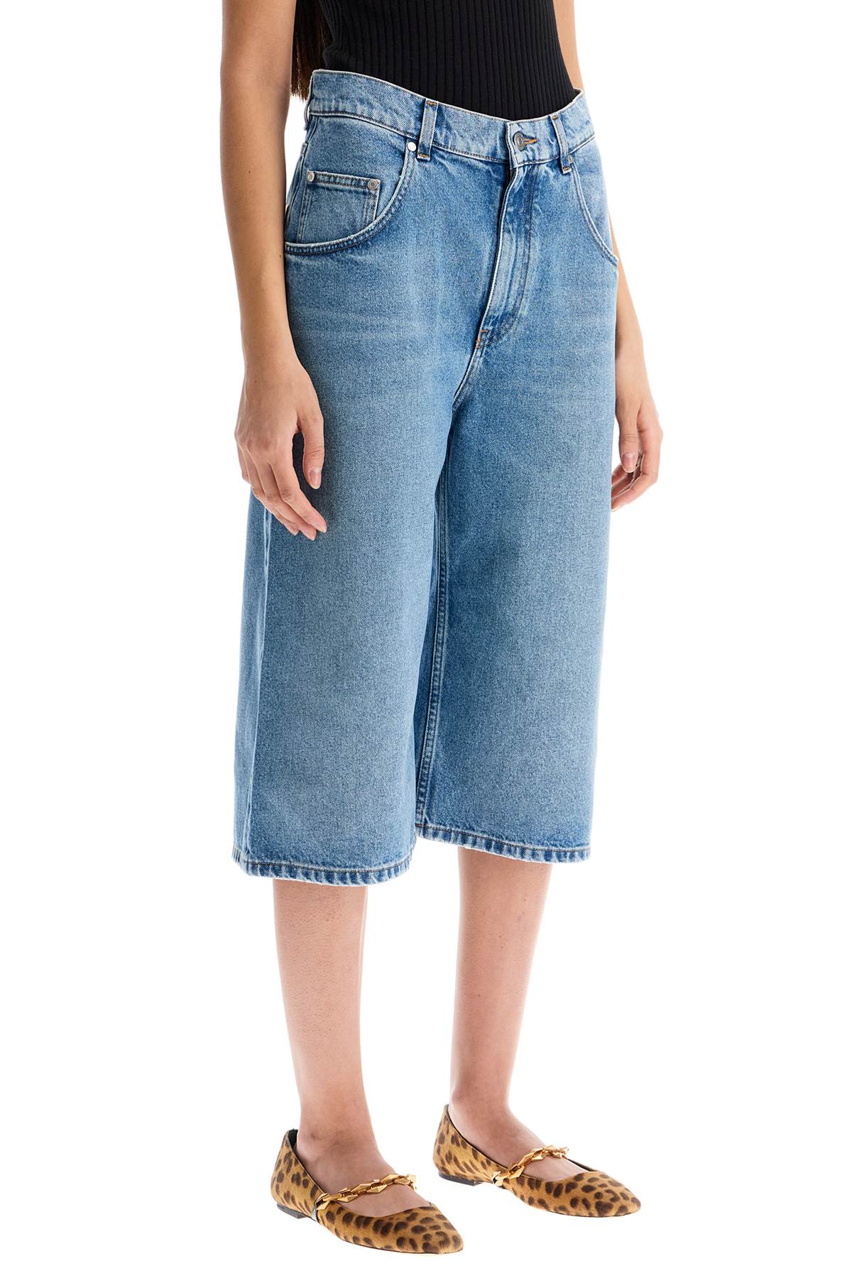Stella Mccartney Distressed Cropped Jeans With A In Medium Vintage Blue (blue)