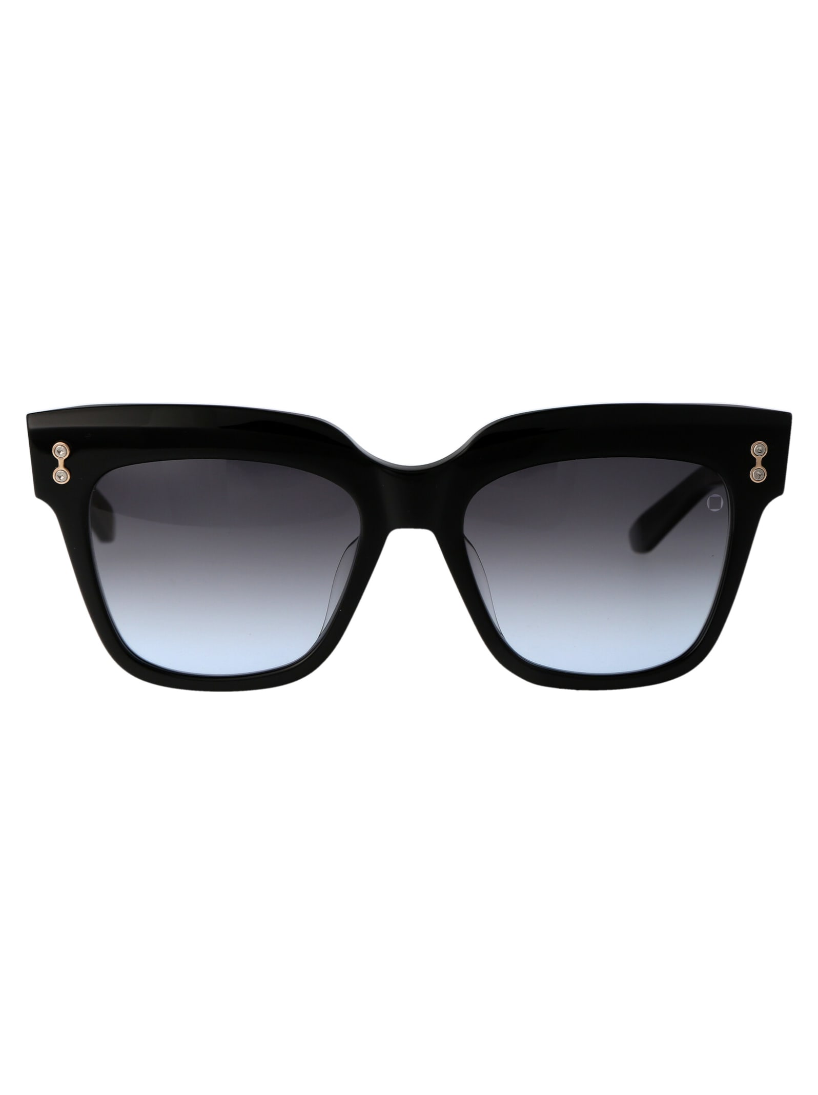 Shop Akoni Lyra Sunglasses In Black W/dark Grey To Light Blue Grad