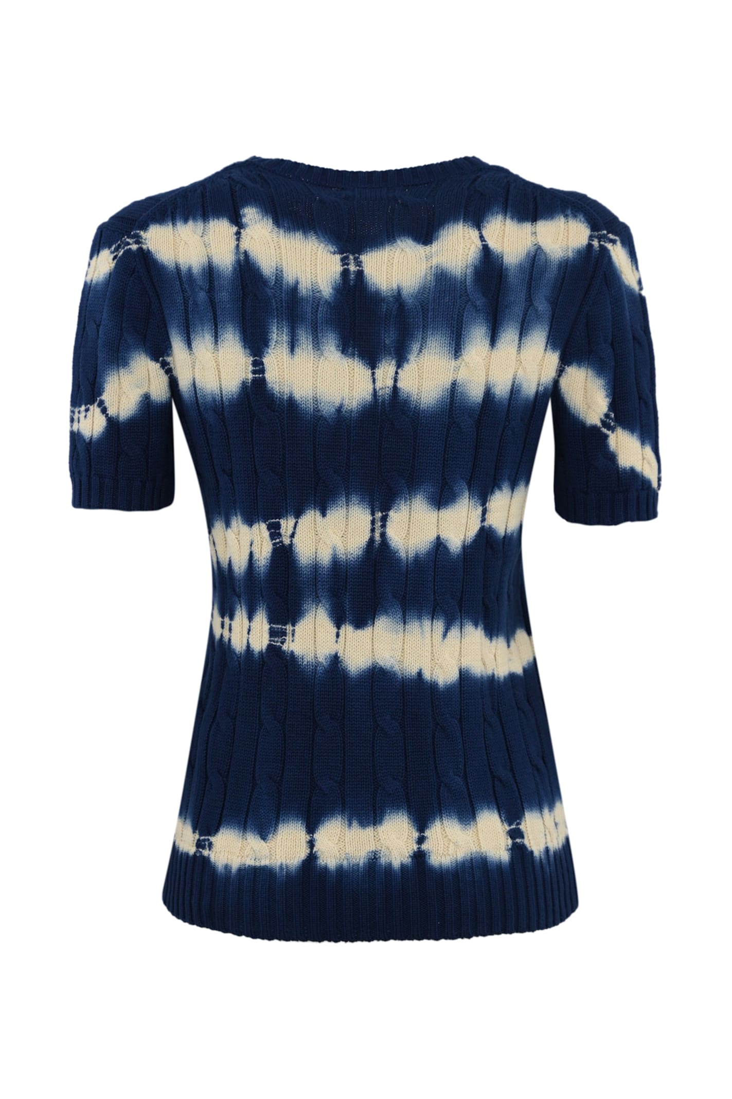 Shop Polo Ralph Lauren Cable Knit Tye-dye T-shirt In Multi