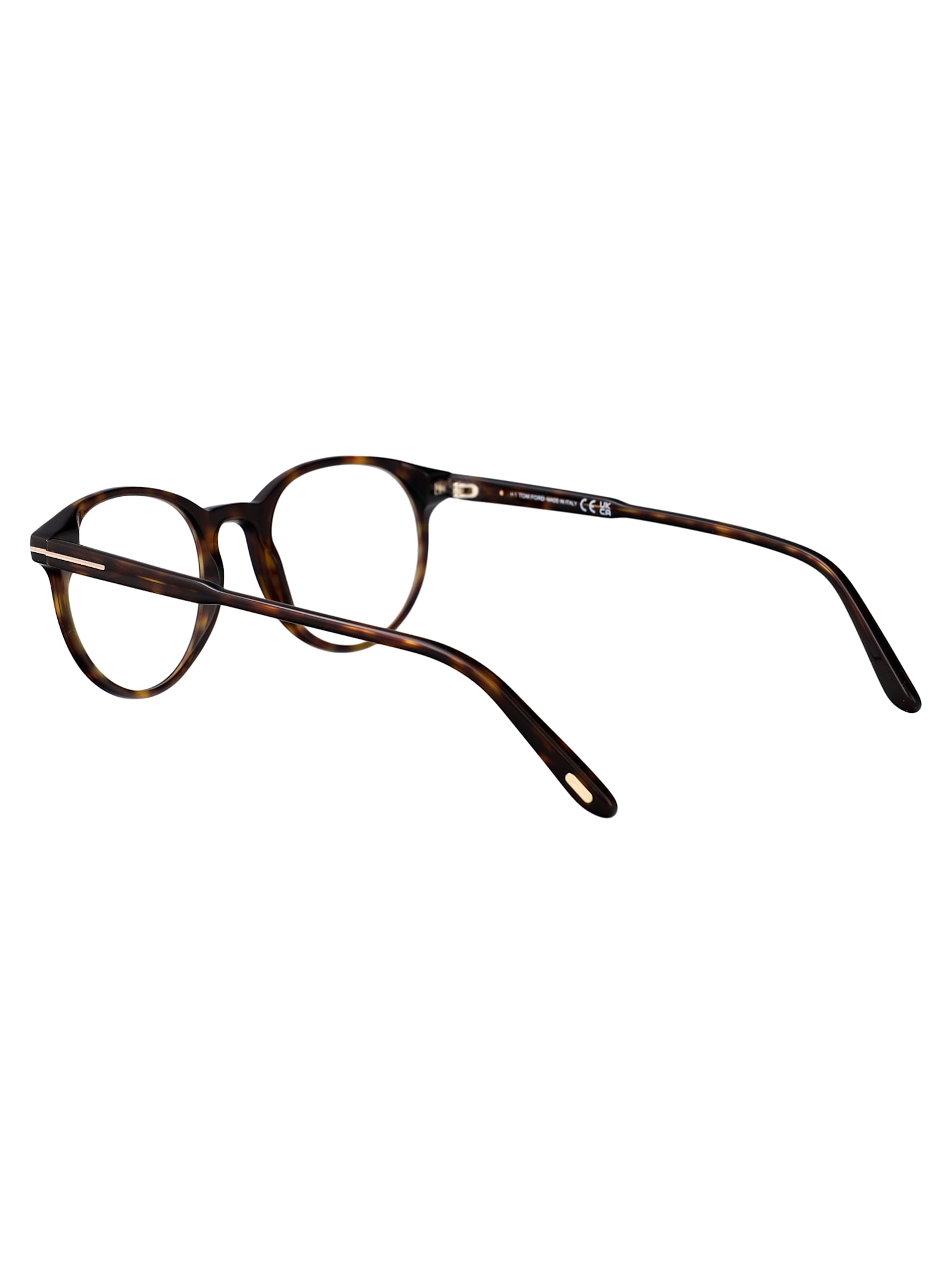 Tom Ford Womens Black Tr001853 Round-frame Acetate Optical Glasses In 052 Avana Scura