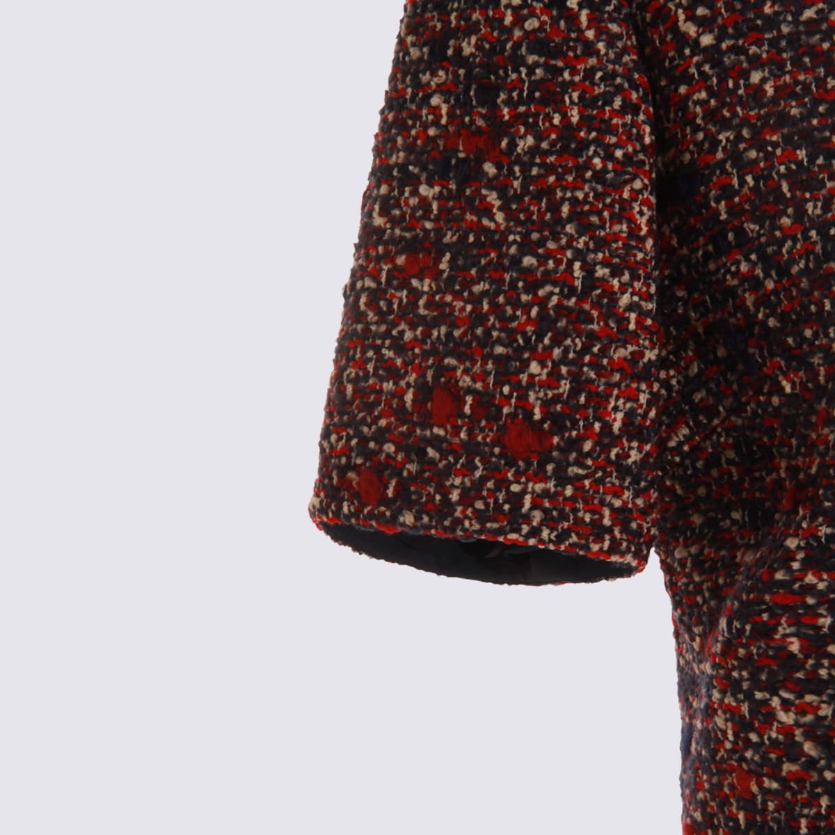 Gucci Textured Wool Dress Featuring Signature Buttons In Red