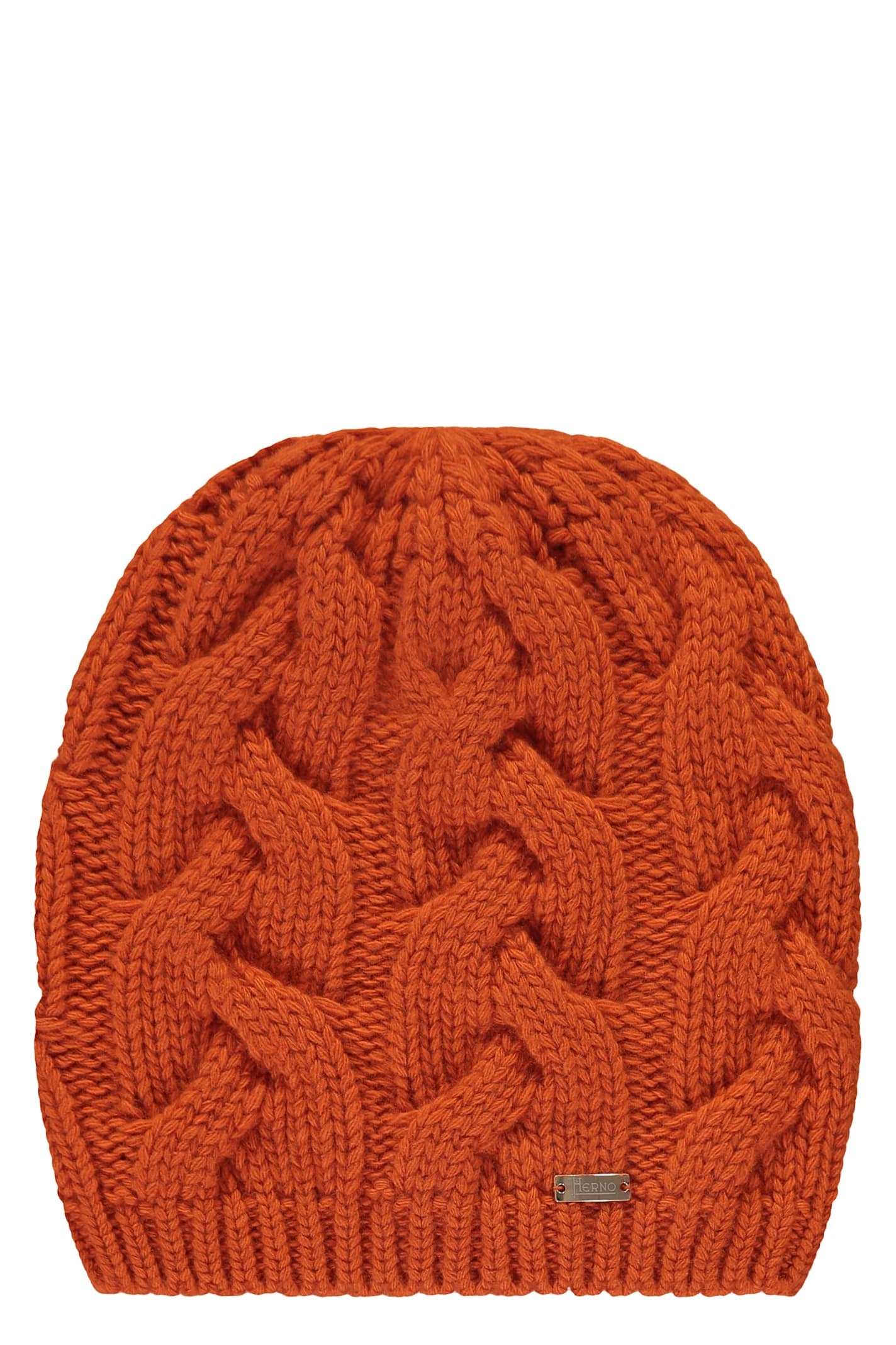 Herno Orange Knitted Hat