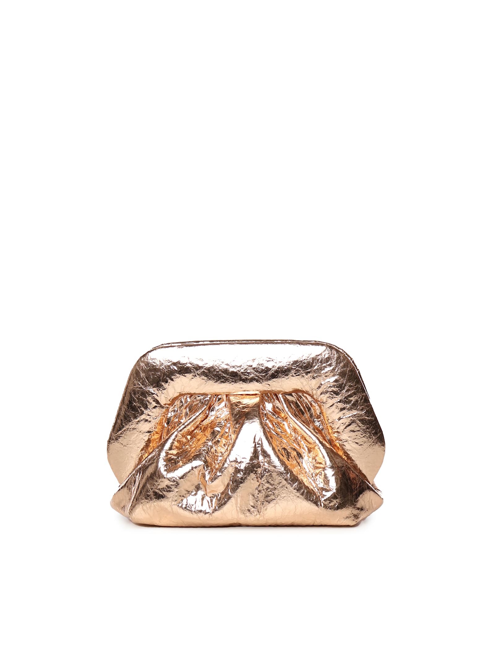 Themoirè Tia Clutch In Golden