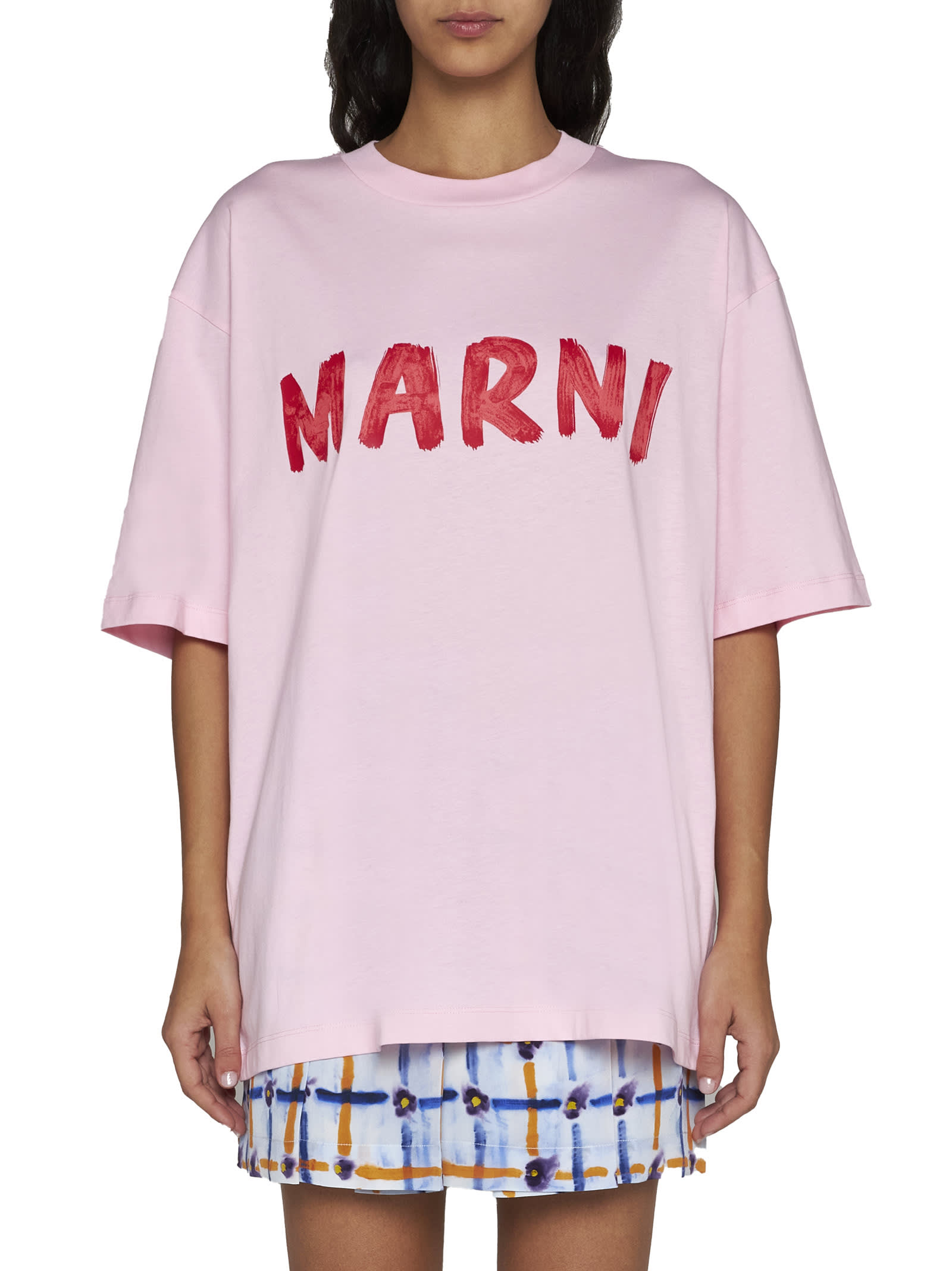 Shop Marni T-shirt In Cinder Rose
