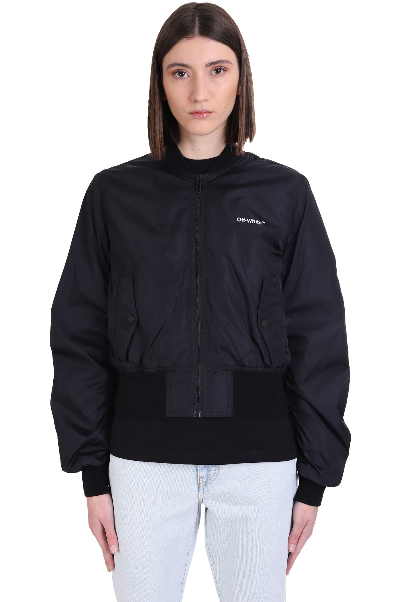 Off-White Casual Jacket In Black Polyester