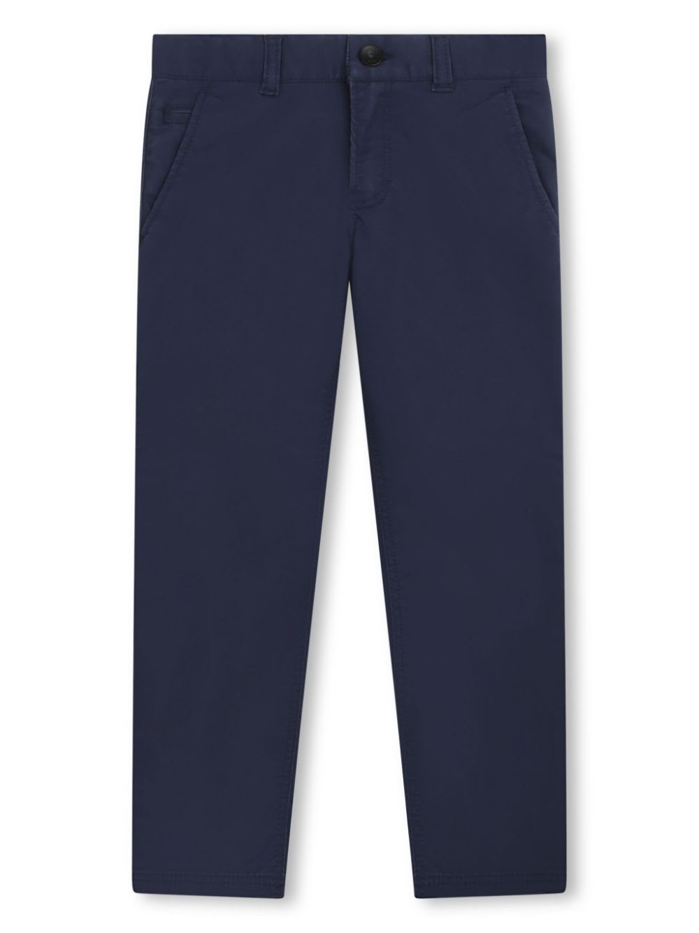 Shop Hugo Boss Pantalone Blu Navy In Gabardine Di Cotone Bambino