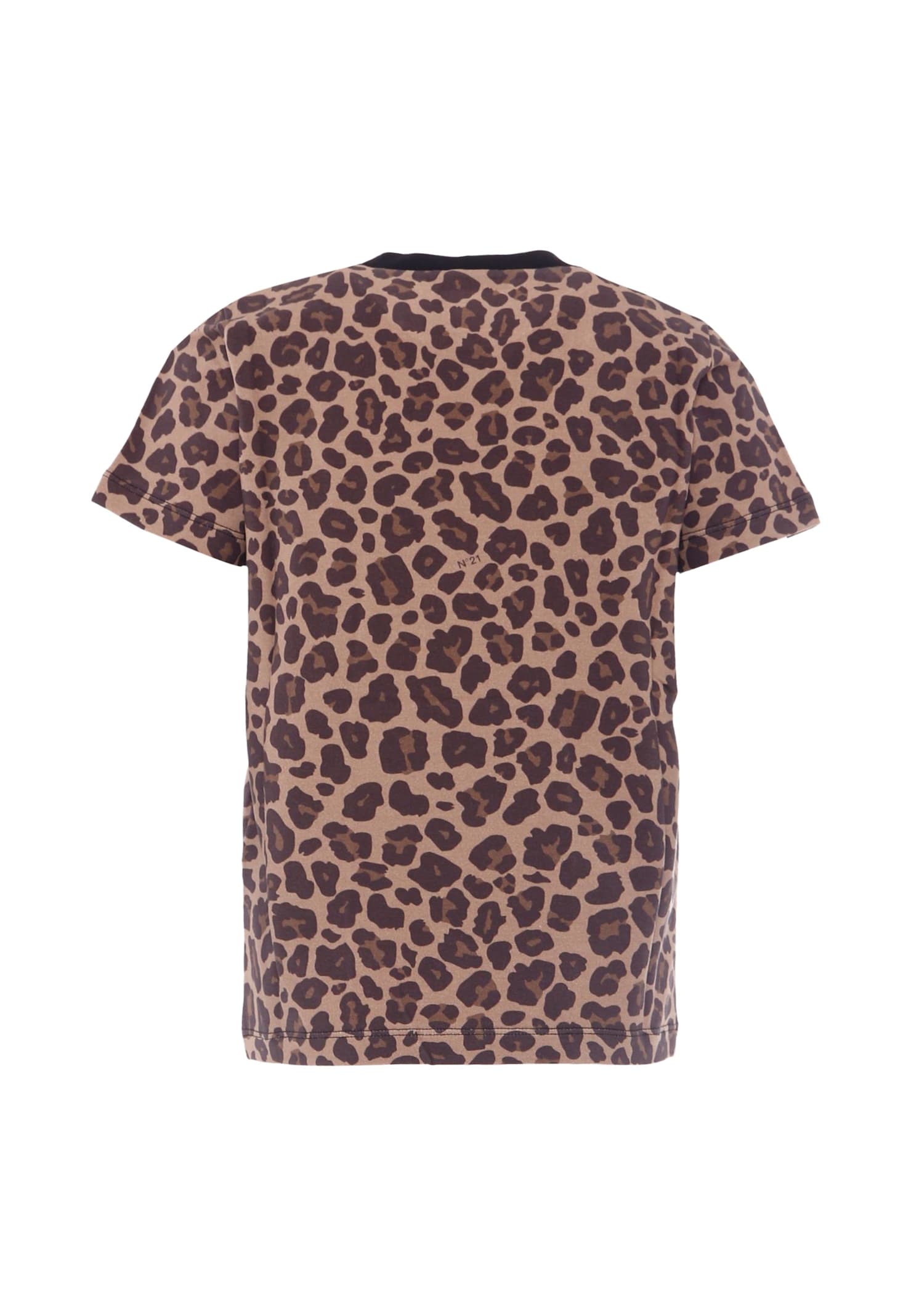 N°21 Brown T-shirt For Girl With Print In Brown