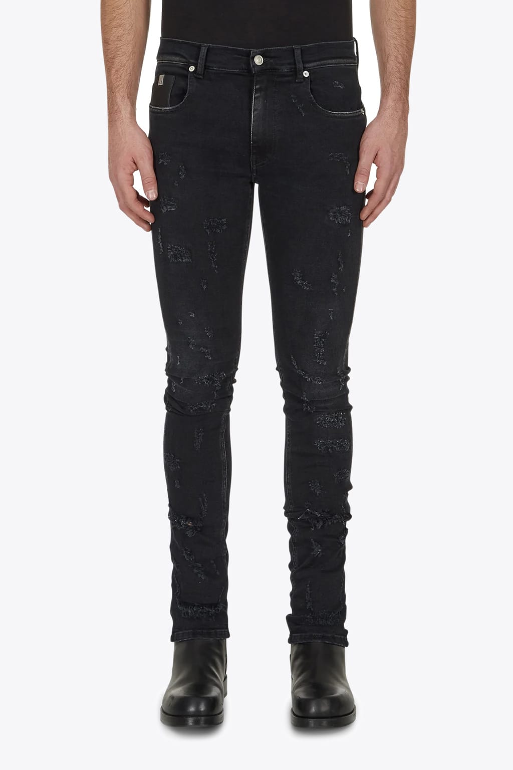 Alyx Super Skinny Treated Jean Black Destroyed Skinny Jeans - Super ...