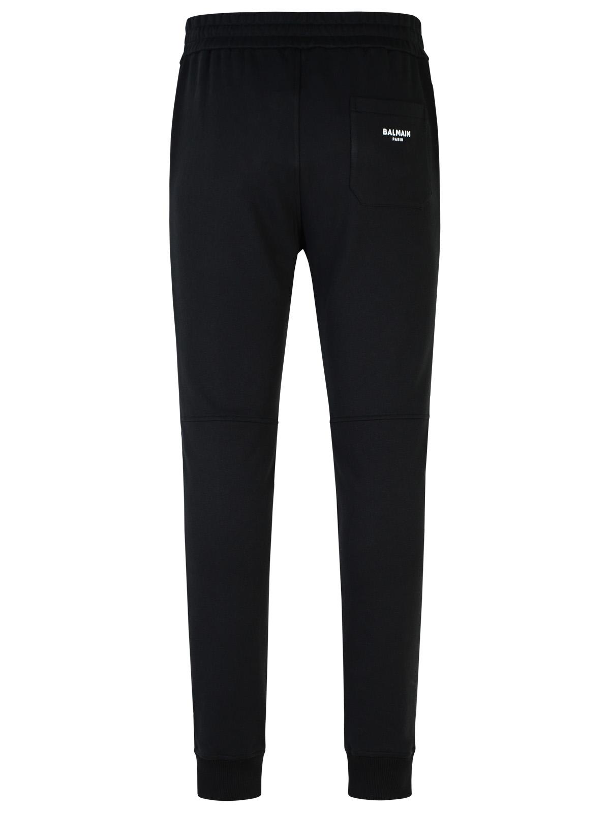 Shop Balmain Jogger Black Cotton Pants