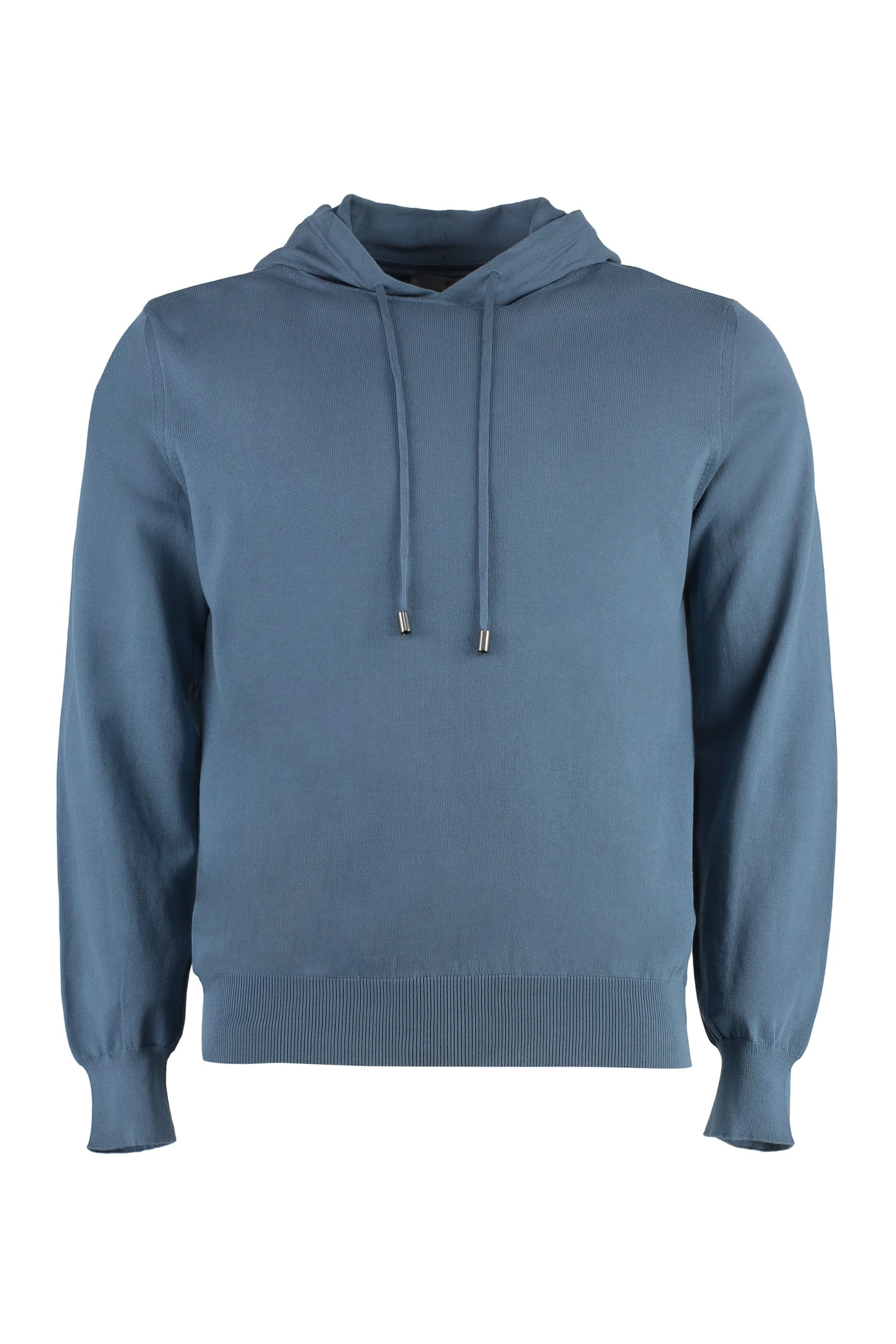 Canali Knitted Hoodie In Blue