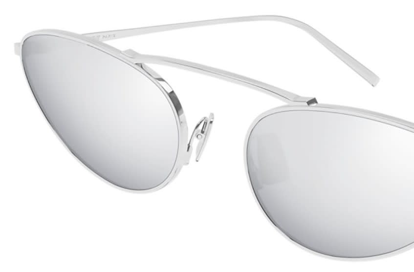 Shop Saint Laurent Sl 538 Sunglasses In Silver Silver Silver