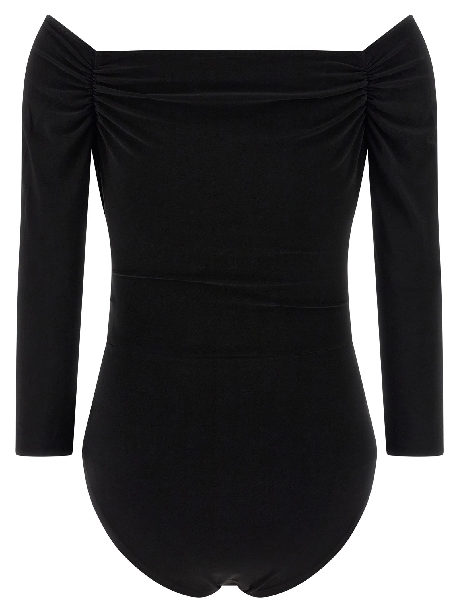 Norma Kamali Heart-shaped Neckline Bodysuit Tops Black In Black
