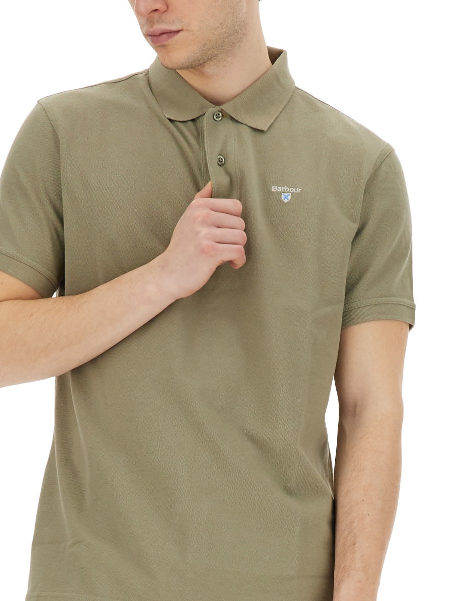 Shop Barbour Polo With Logo In Green