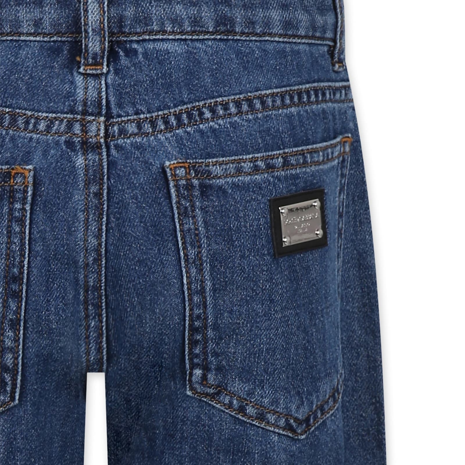 Dolce & Gabbana Denim Jeans For Kids With Logo In Denim