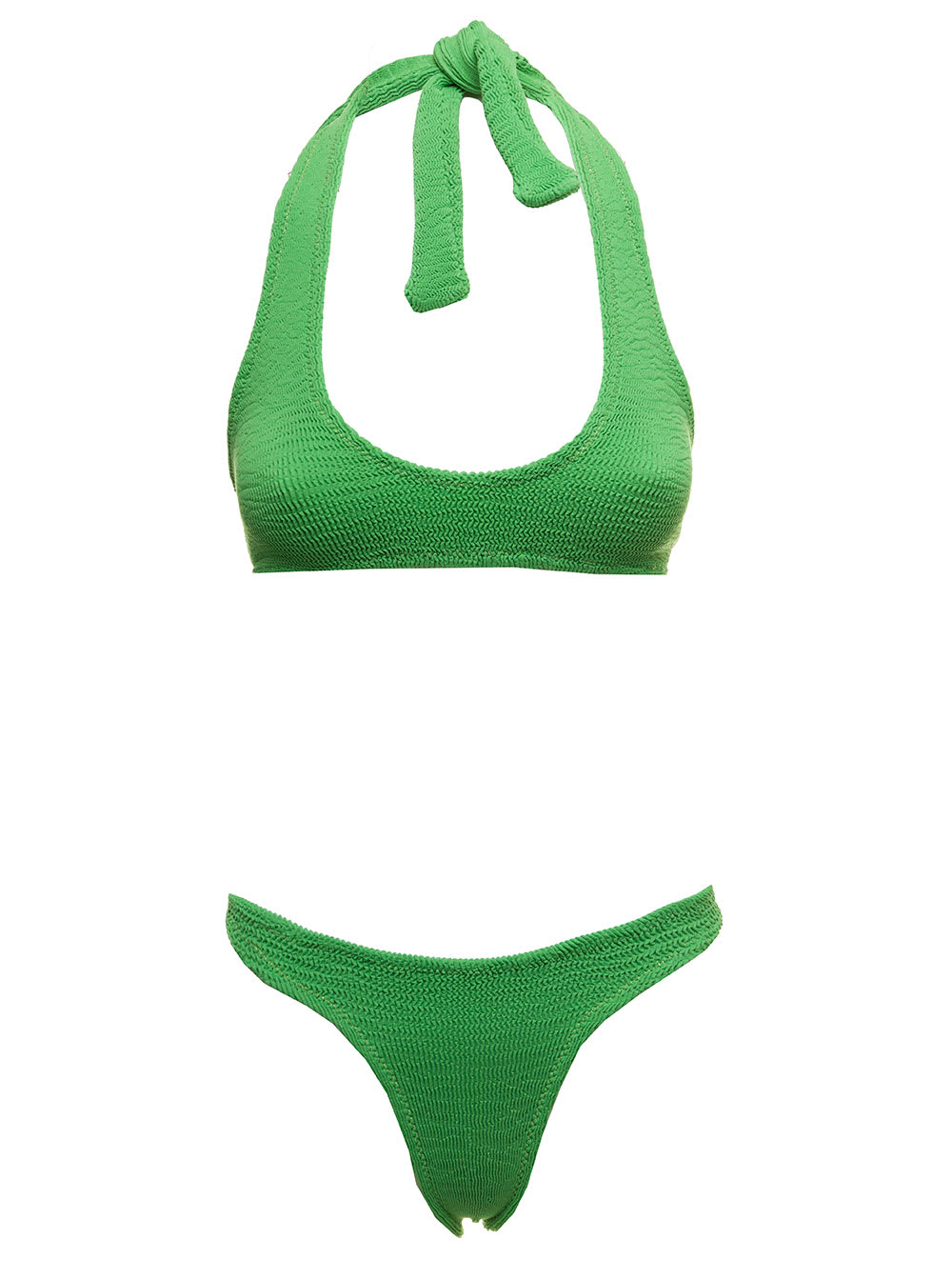 Reina Olga Womans Green Crinkled Fabric Bikini