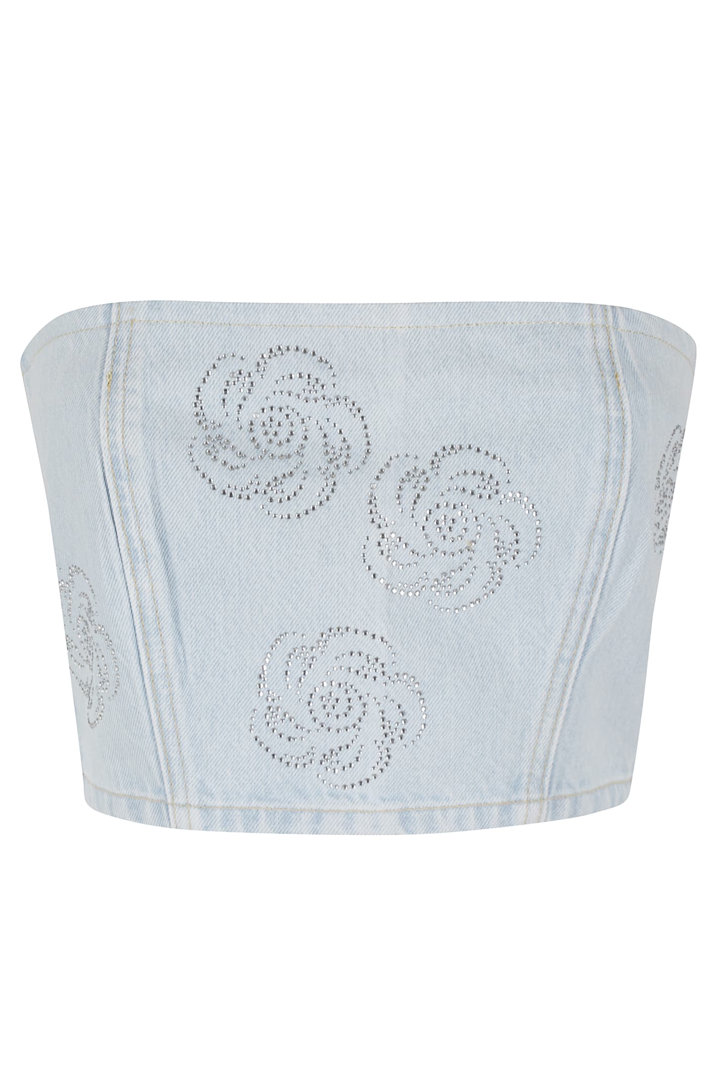 Denim Cropped Stud Top