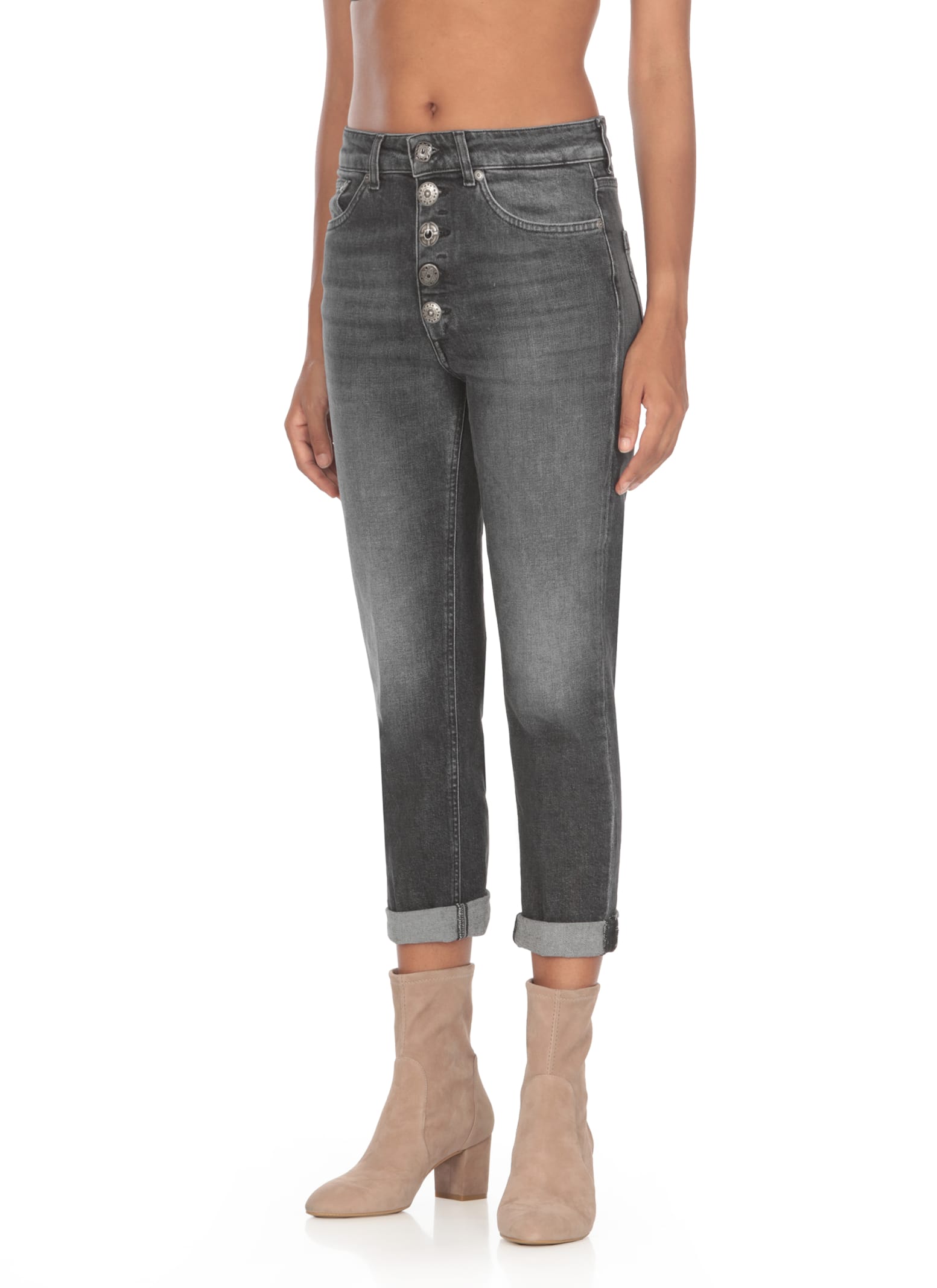 Shop Dondup Koons Jeans In Grey