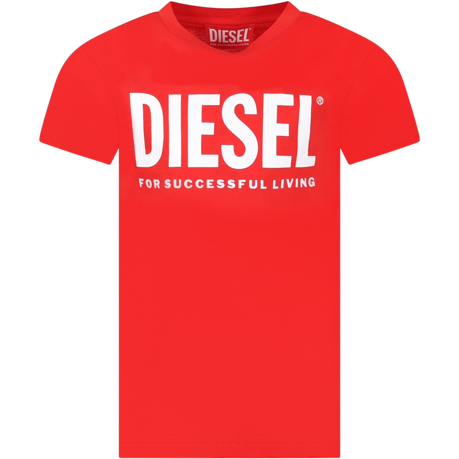 DIESEL RED T-SHIRT FOR BOY WITH LOGO