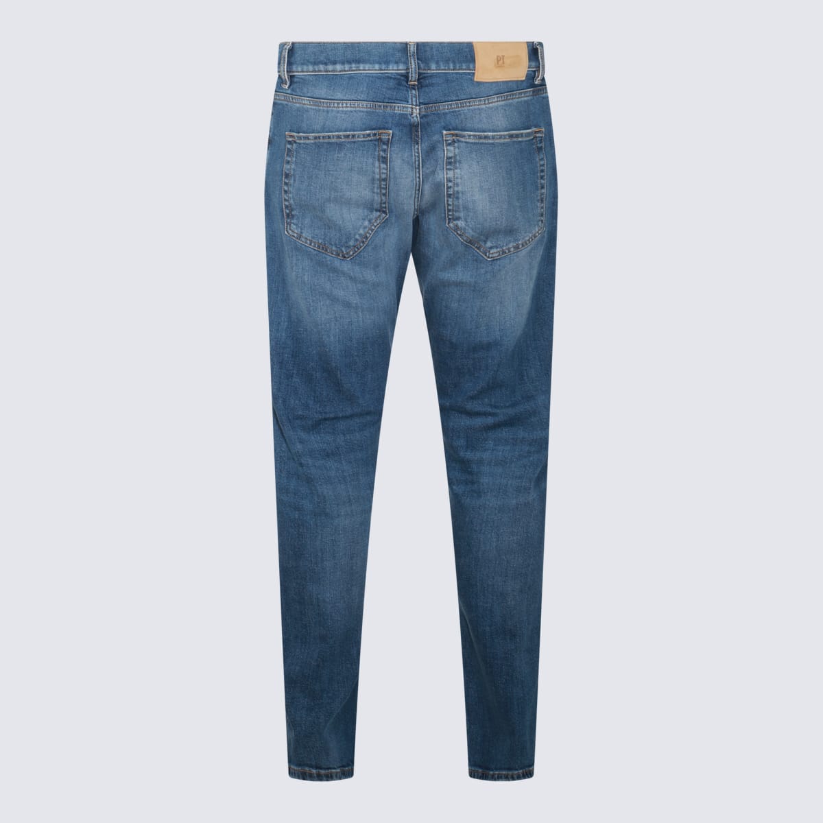 Shop Pt Torino Blue Cotton Jeans