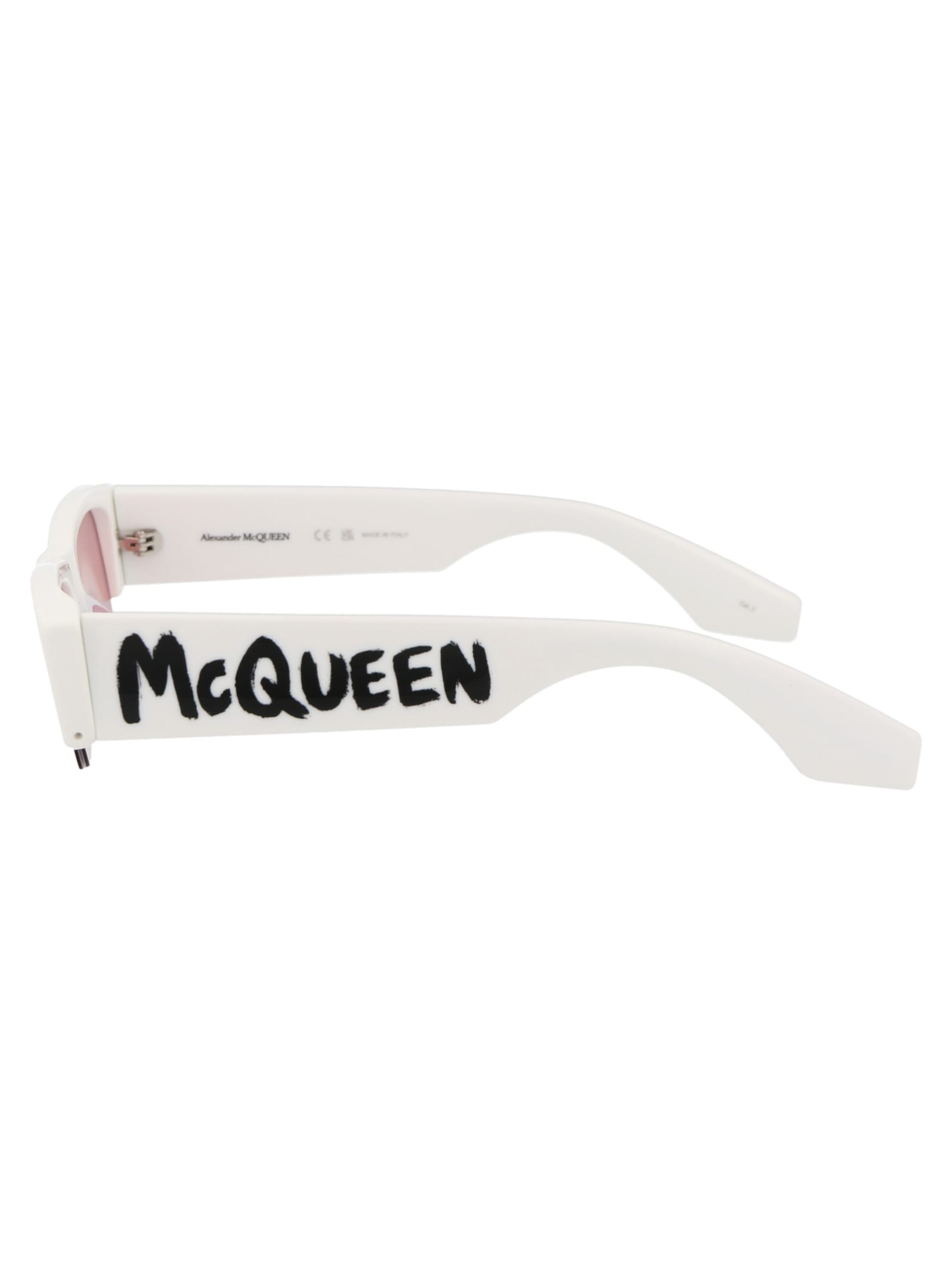 Shop Alexander Mcqueen Am0404s Sunglasses In 005 White White Red