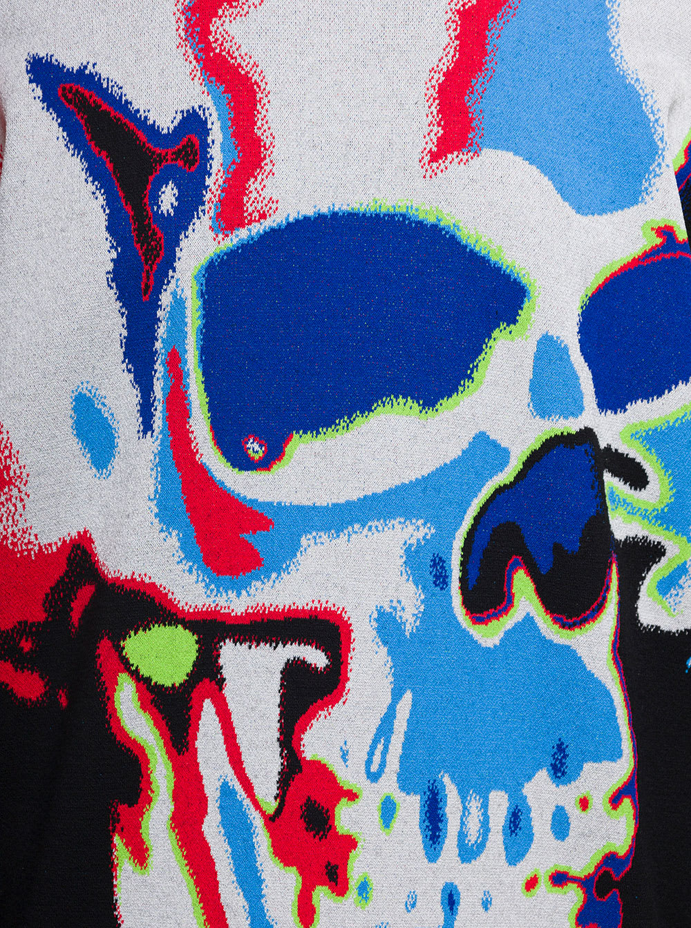 Solarised Skull Jacquard Jumper in Black/Multicolor
